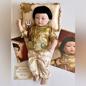 Vintage Franklin Heirloom Imperial Chinese Porcelain Baby Doll 20” Authentic